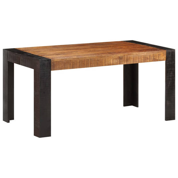 The Living Store Industriële Eettafel - Hout - 160 x 80 x 76 cm - Massief Mangohout