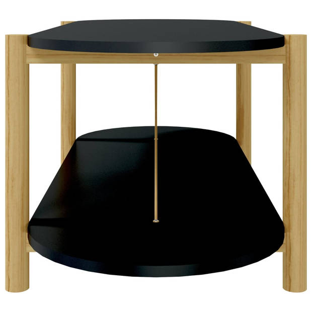 The Living Store Salontafel - klassiek zwart - 110x48x40 cm - duurzaam hout