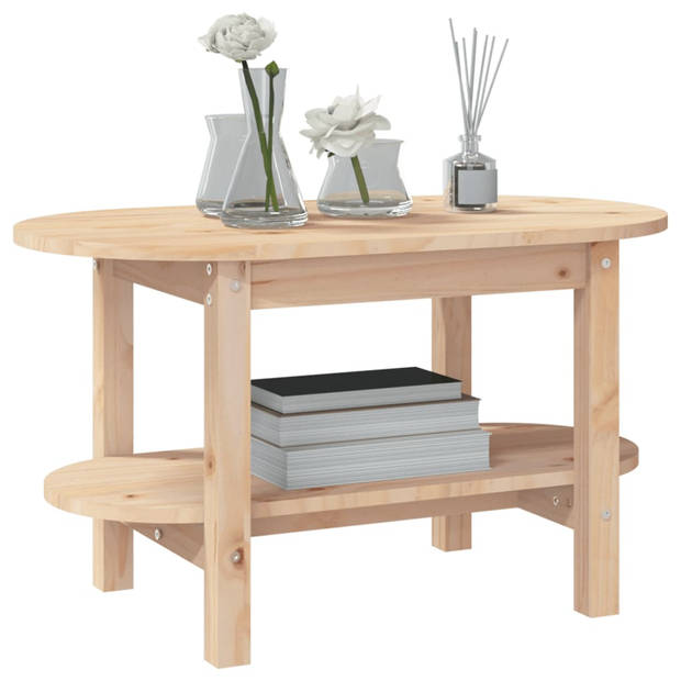 The Living Store Klassieke Houten Salontafel - 80x45x45cm - Massief Grenenhout