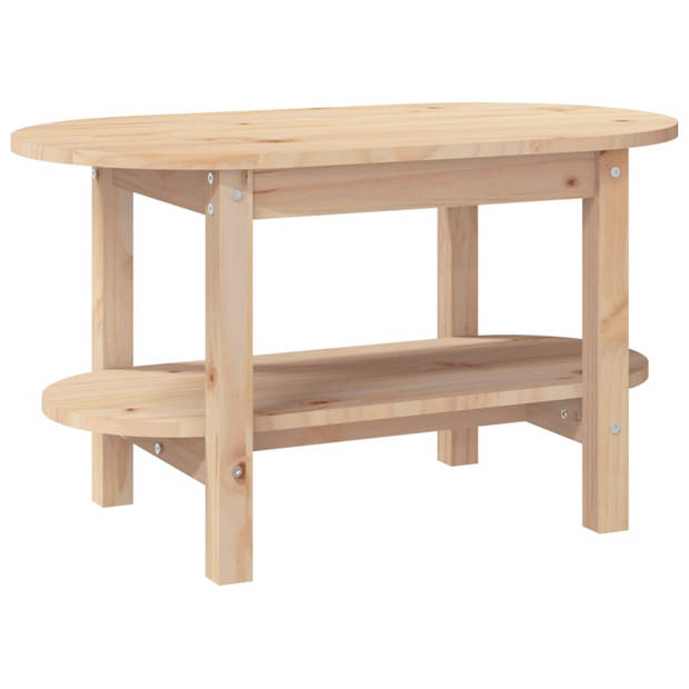 The Living Store Klassieke Houten Salontafel - 80x45x45cm - Massief Grenenhout