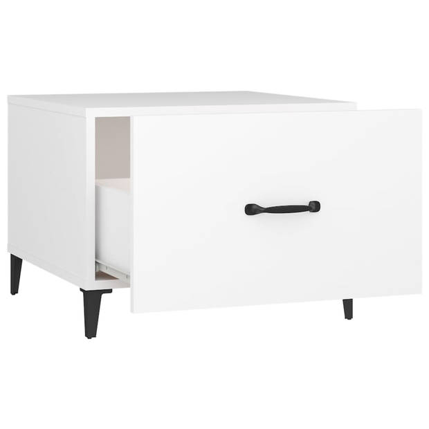 vidaXL Salontafel 2 st met metalen poten 50x50x40 cm wit