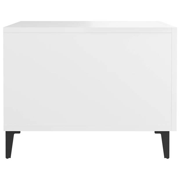 vidaXL Salontafel 2 st met metalen poten 50x50x40 cm wit