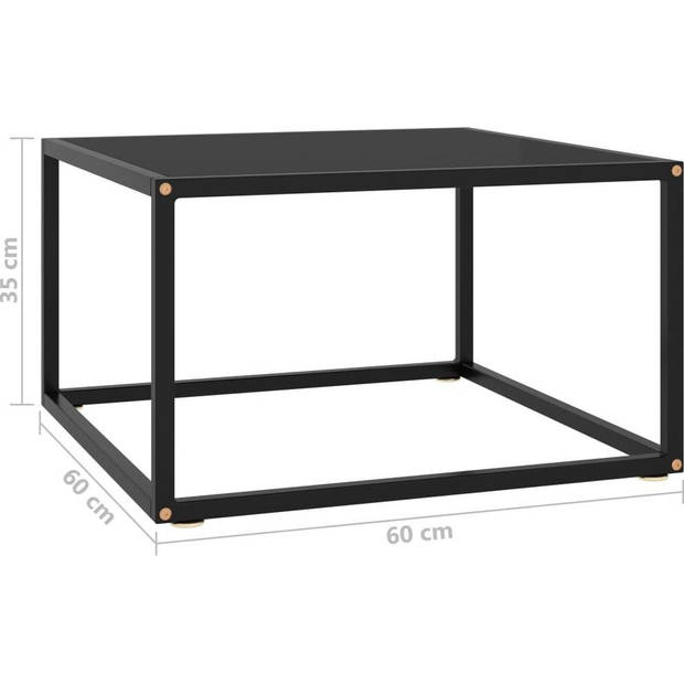 The Living Store Salontafel - Praktische Woonkamertafel - Glas/Staal - 60x60x35cm