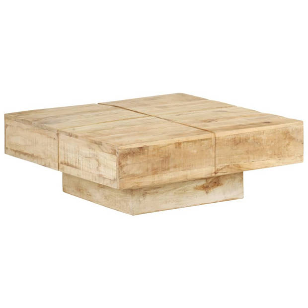 The Living Store Houten Tafel - Woonkamer - 80 x 80 x 28 cm - Massief Mangohout