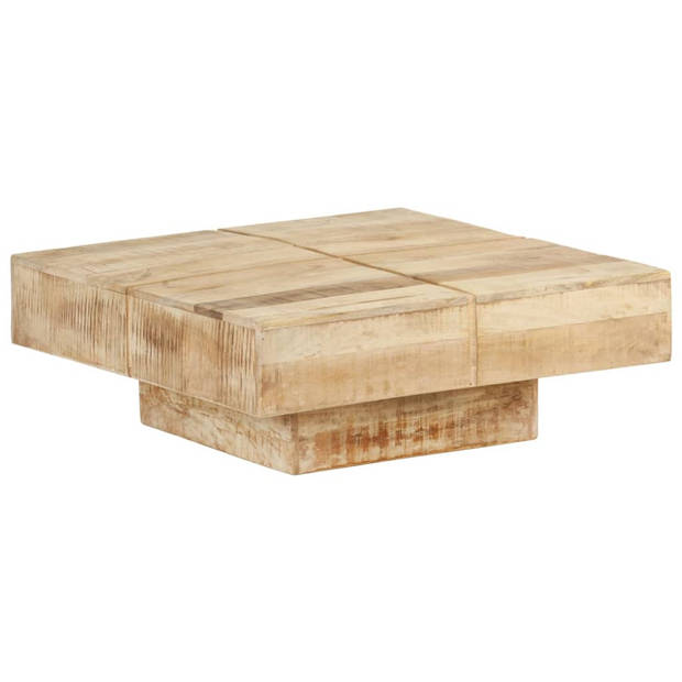 The Living Store Houten Tafel - Woonkamer - 80 x 80 x 28 cm - Massief Mangohout