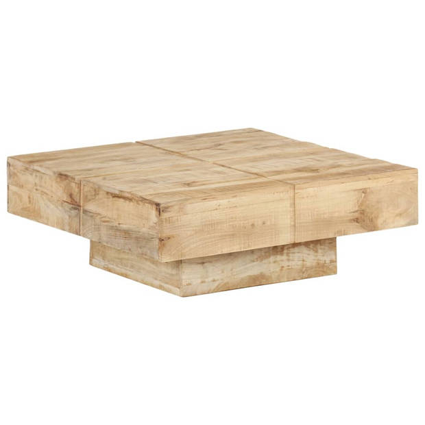 The Living Store Houten Tafel - Woonkamer - 80 x 80 x 28 cm - Massief Mangohout