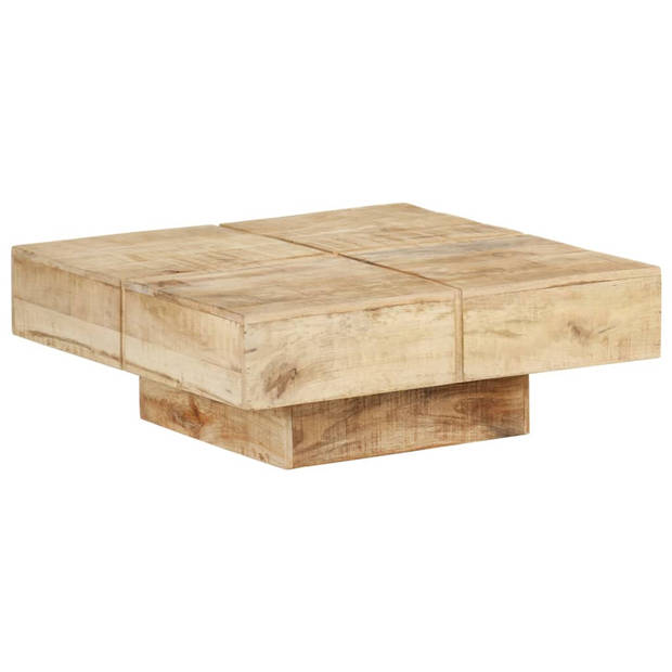 The Living Store Houten Tafel - Woonkamer - 80 x 80 x 28 cm - Massief Mangohout