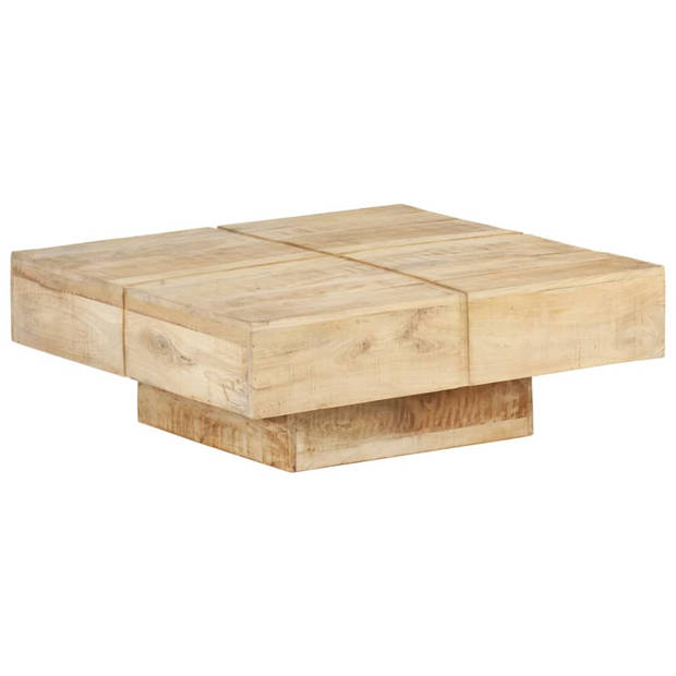 The Living Store Houten Tafel - Woonkamer - 80 x 80 x 28 cm - Massief Mangohout