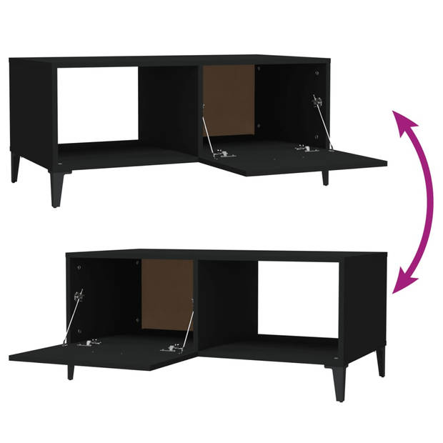 The Living Store Salontafel - Zwart - 90 x 50 x 40 cm - Hoge Kwaliteit - Stevig Materiaal