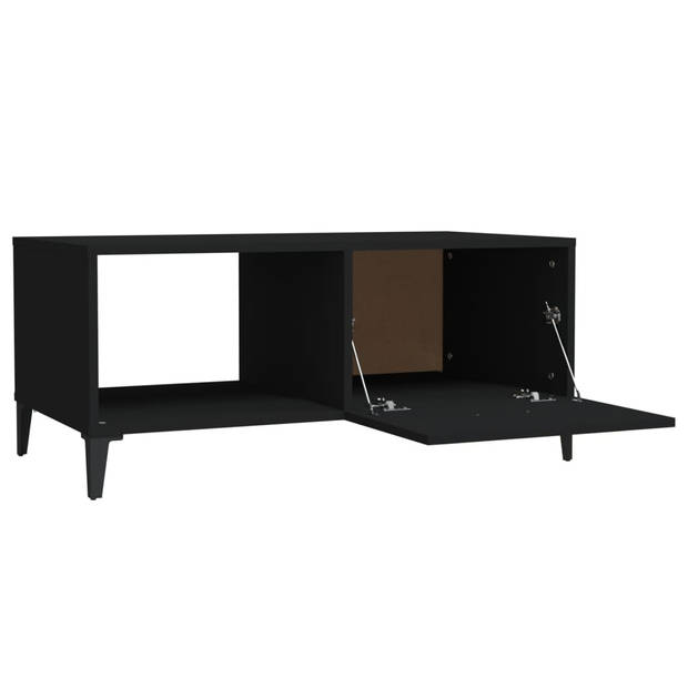 The Living Store Salontafel - Zwart - 90 x 50 x 40 cm - Hoge Kwaliteit - Stevig Materiaal