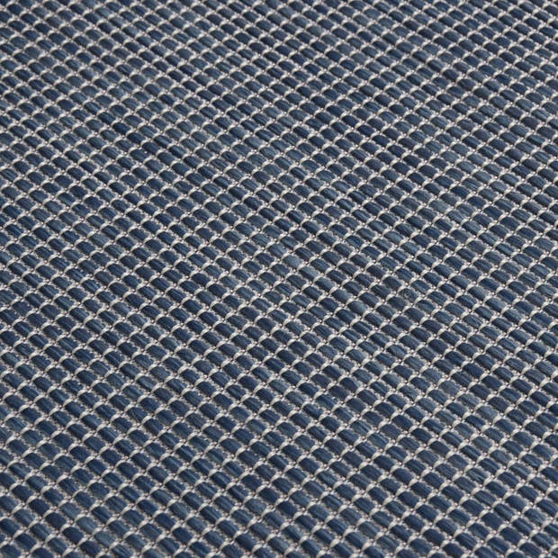 vidaXL Buitenkleed platgeweven 100x200 cm blauw