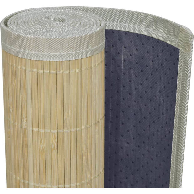 The Living Store Bamboe Mat - Neutrale bamboe kleur - 150 x 200 cm - PVC anti-slip onderkant