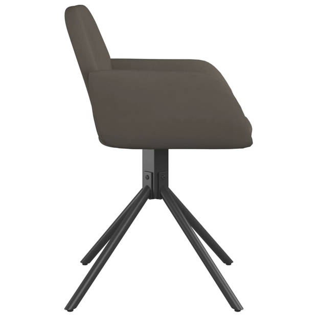 The Living Store Eetkamerstoelen - Donkergrijs 54x58.5x79.5 cm - Fluweel - Metaal en Multiplex