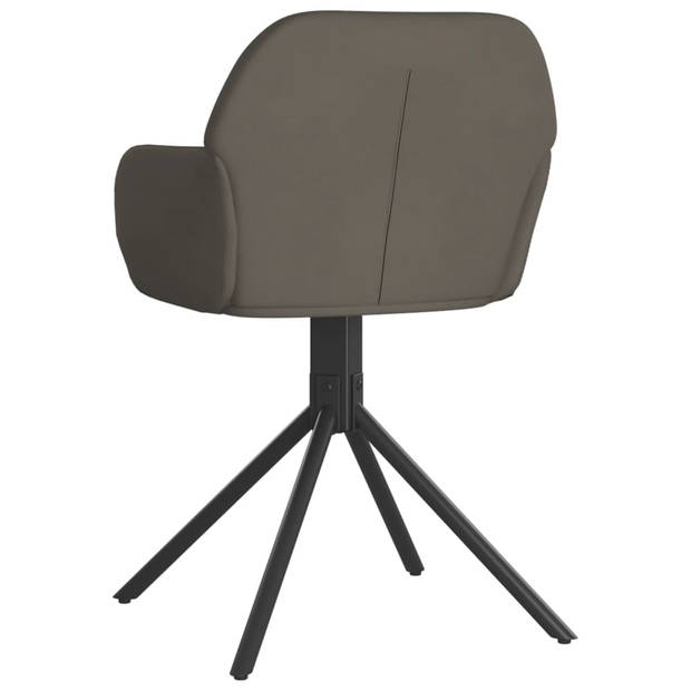 The Living Store Eetkamerstoelen - Donkergrijs 54x58.5x79.5 cm - Fluweel - Metaal en Multiplex