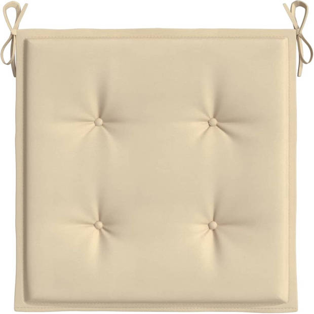 The Living Store Stoelkussens - Beige - 50 x 50 x 3 cm - Waterafstotend - Duurzaam - Zachte Vulling