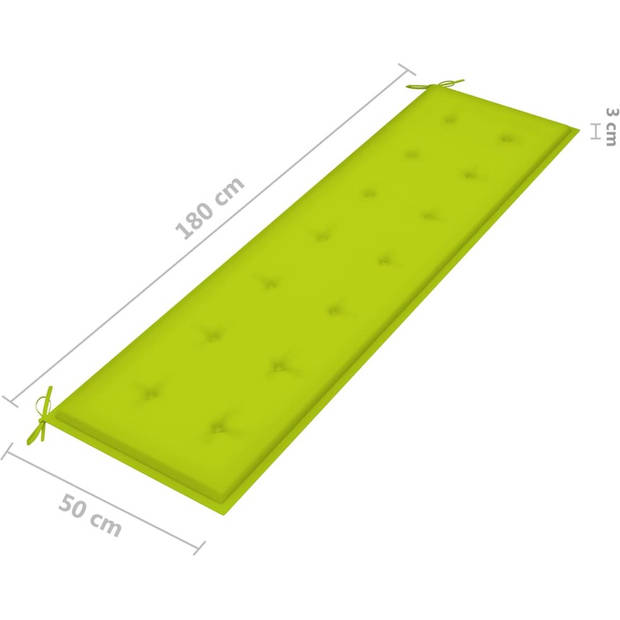 The Living Store Tuinbankkussen - Oxford stof - 180x50x3 cm - Houdt meubels veilig op zijn plaats - Helder groen