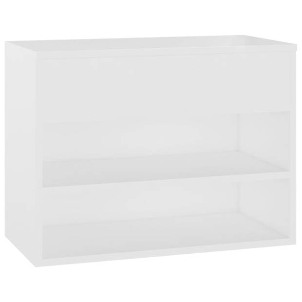 The Living Store Opbergbank Schoenenkast - 60x30x45cm - wit spaanplaat