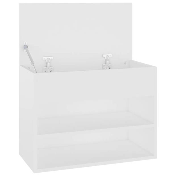 The Living Store Opbergbank Schoenenkast - 60x30x45cm - wit spaanplaat