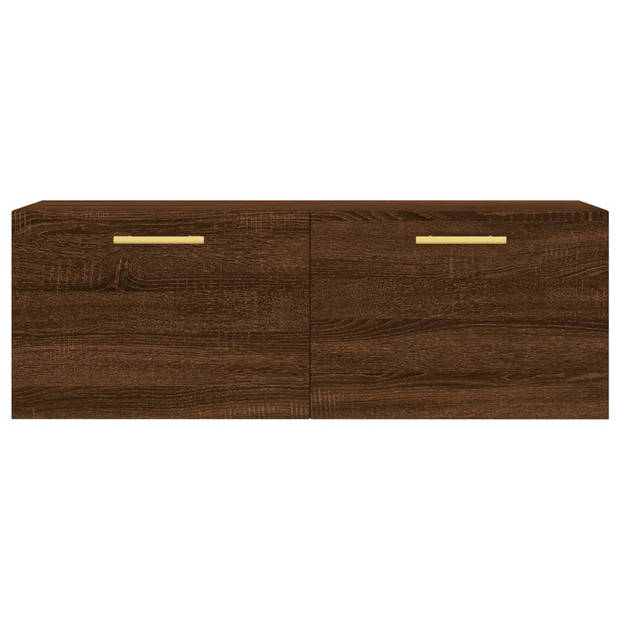 The Living Store Zwevende Wandkast - Bruineiken - 100 x 36.5 x 35 cm - Duurzaam bewerkt hout