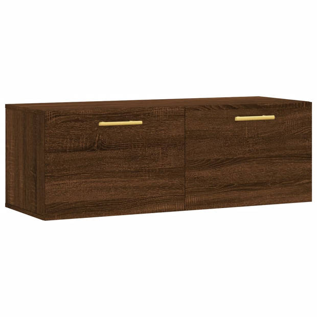 The Living Store Zwevende Wandkast - Bruineiken - 100 x 36.5 x 35 cm - Duurzaam bewerkt hout