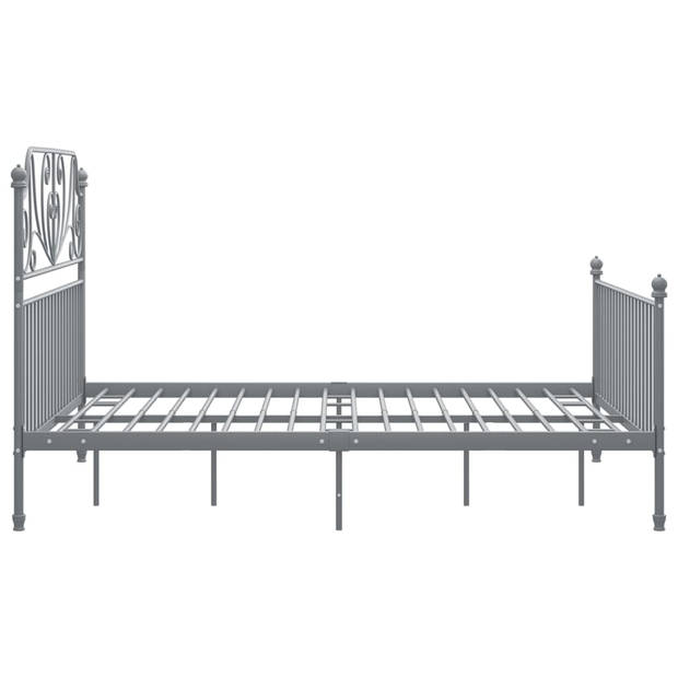 vidaXL Bedframe metaal grijs 140x200 cm