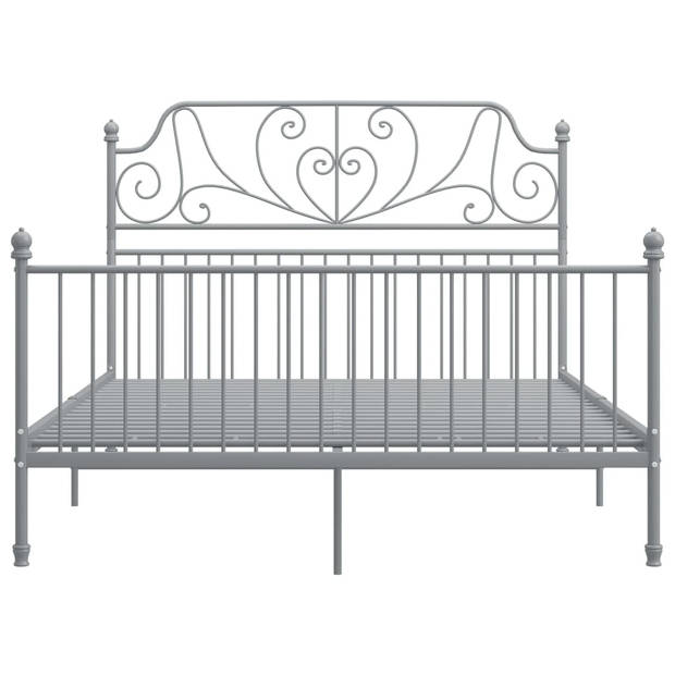 vidaXL Bedframe metaal grijs 140x200 cm