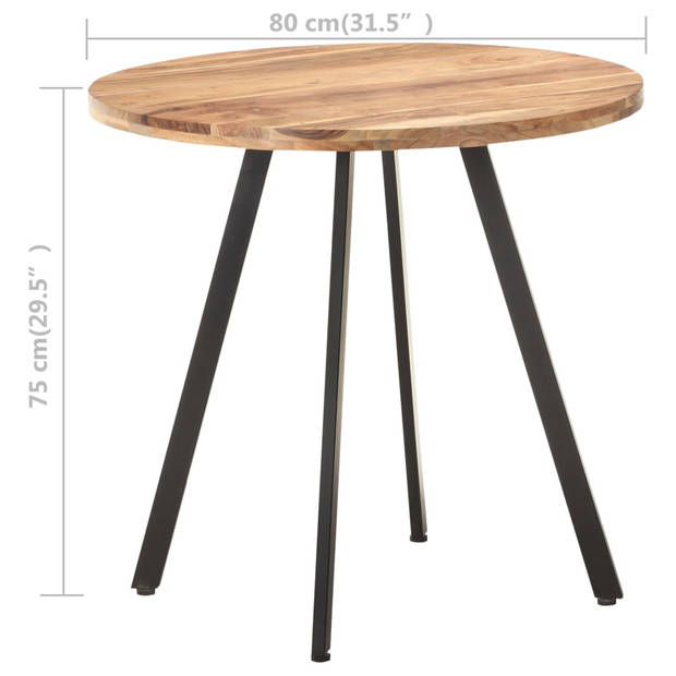 vidaXL Eettafel 80 cm massief acaciahout