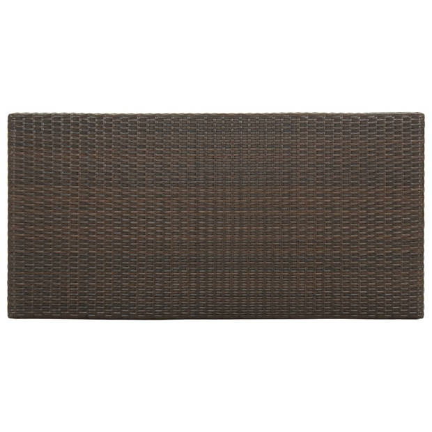 vidaXL Bartafel met opbergrek 120x60x110 cm poly rattan bruin