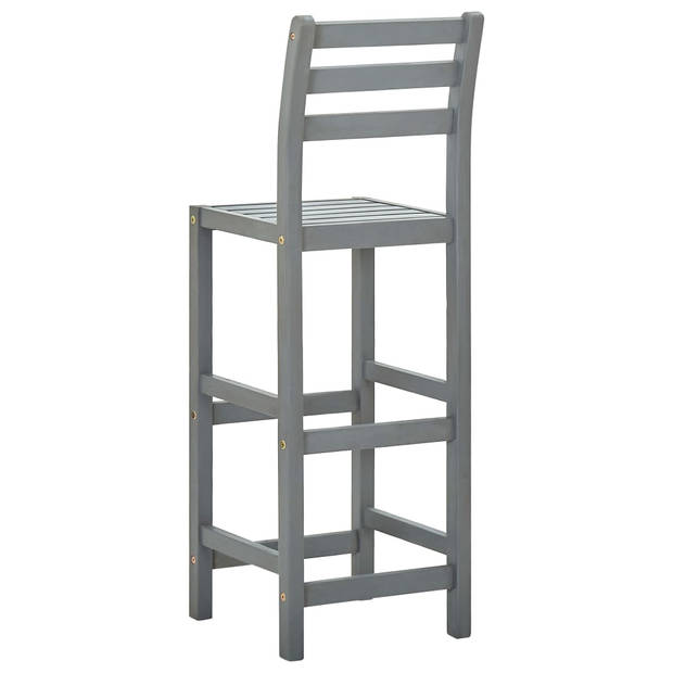 The Living Store Barstoelen - Hout - Massief Acaciahout - 40 x 36.5 x 110 cm - Greywash