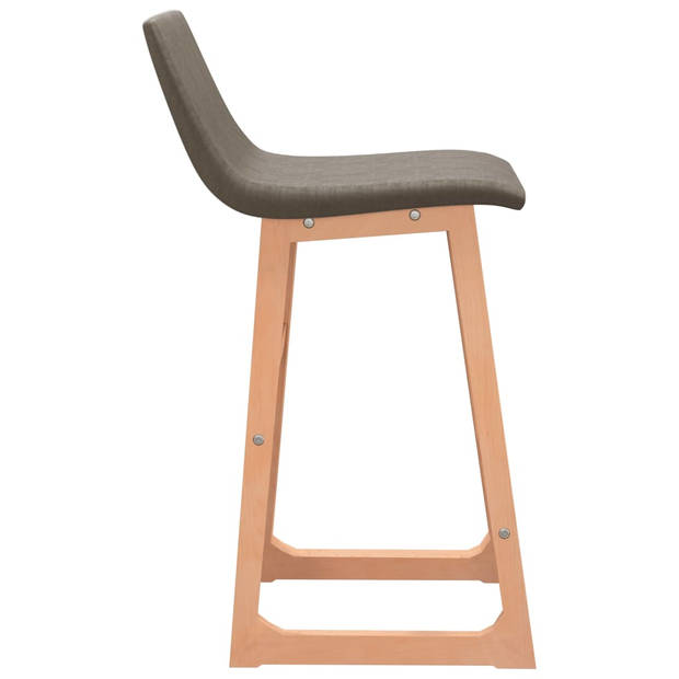 The Living Store Barstoelen - Taupe - Stof - Massief beukenhout - 38x45x85 cm