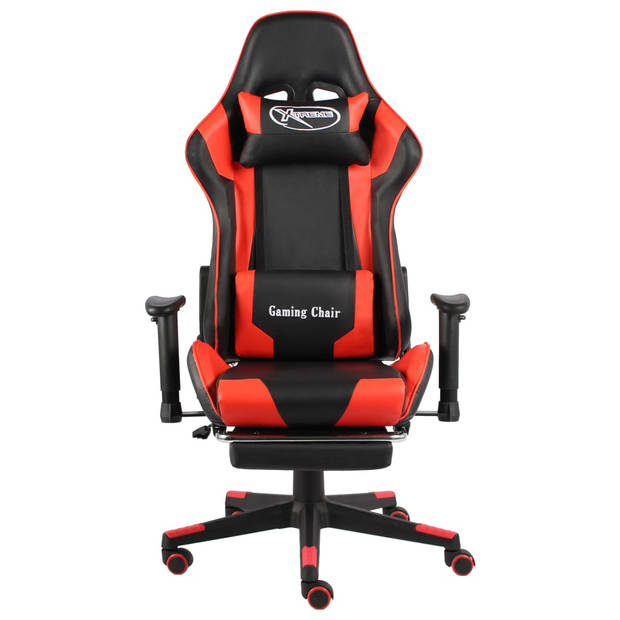 The Living Store Luxe Gamingstoel - Hoge Rugleuning - Ergonomisch - Met Uittrekbare Voetensteun - Rood/Zwart -