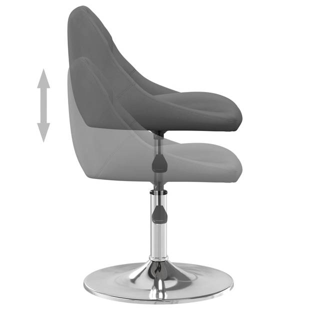 The Living Store Draaibare Eetkamerstoelen - Donkergrijs Fluweel - 46 x 44 x (62.5-77.5) cm - Gasveermechanisme