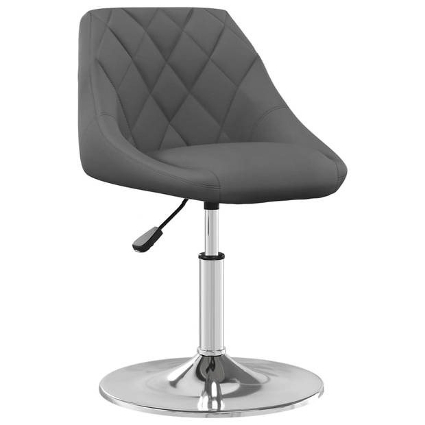 The Living Store Draaibare Eetkamerstoelen - Donkergrijs Fluweel - 46 x 44 x (62.5-77.5) cm - Gasveermechanisme