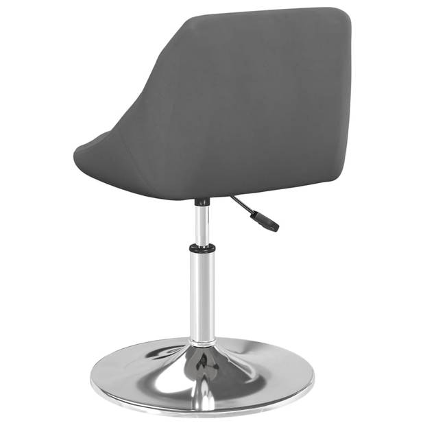 The Living Store Draaibare Eetkamerstoelen - Donkergrijs Fluweel - 46 x 44 x (62.5-77.5) cm - Gasveermechanisme