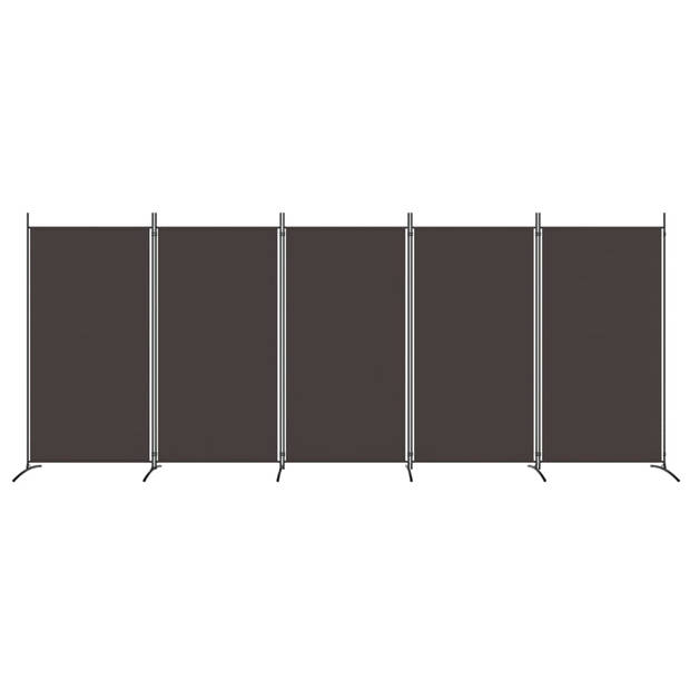 vidaXL Kamerscherm met 5 panelen 433x180 cm stof bruin