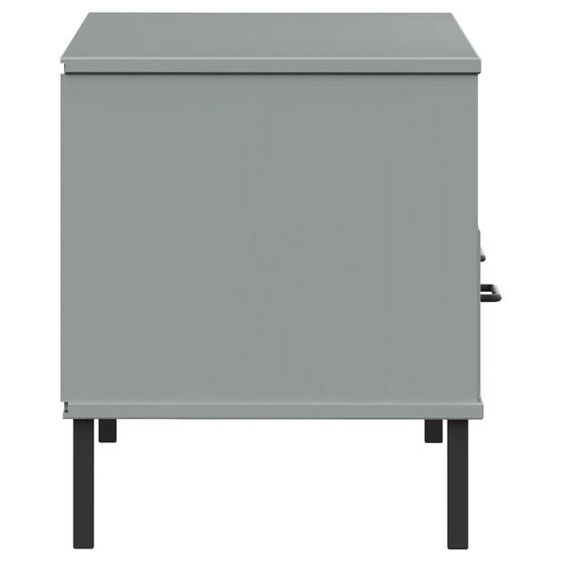 The Living Store OSLO TV-meubel - 106 x 40 x 46.5 cm - massief grenenhout - grijs - 2 lades