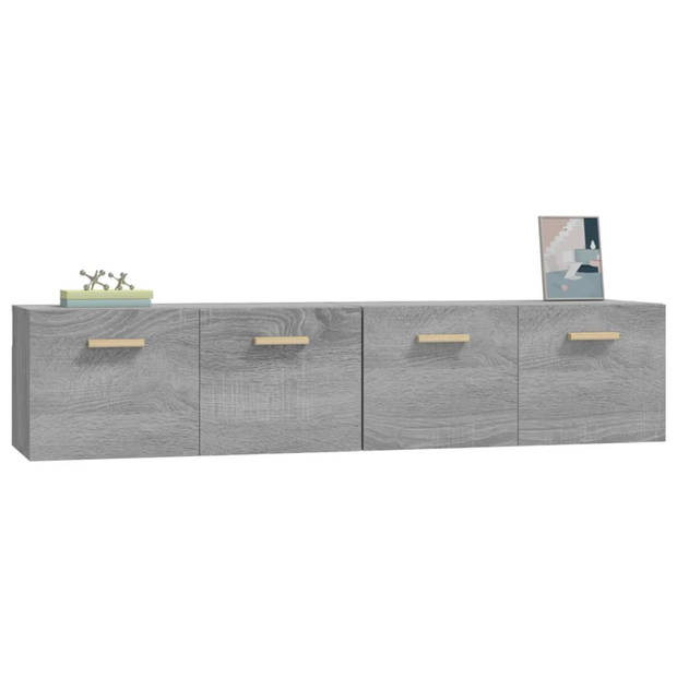 The Living Store Wandkast - Hangkast - 80 x 35 x 36.5 cm - Ken- Stijlvol en praktisch - Kleur- Grijs Sonoma Eiken