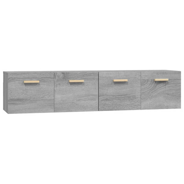 The Living Store Wandkast - Hangkast - 80 x 35 x 36.5 cm - Ken- Stijlvol en praktisch - Kleur- Grijs Sonoma Eiken