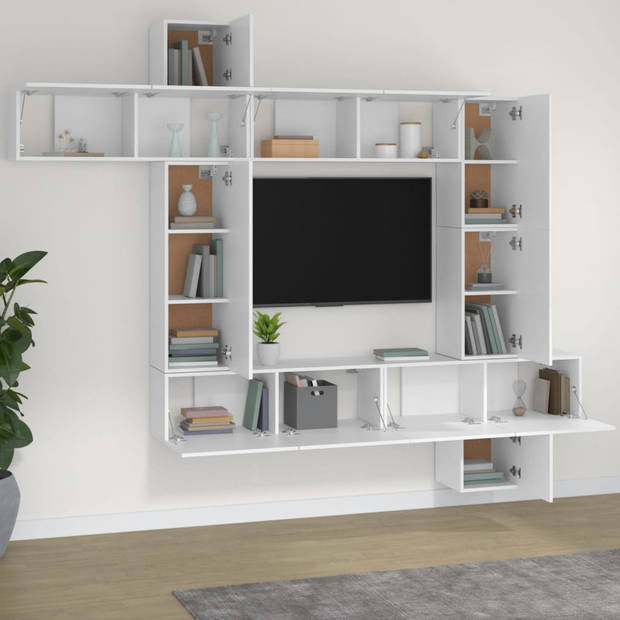 The Living Store TV-Meubelset - TV-meubels - Wit - 4x 100x30x30 cm