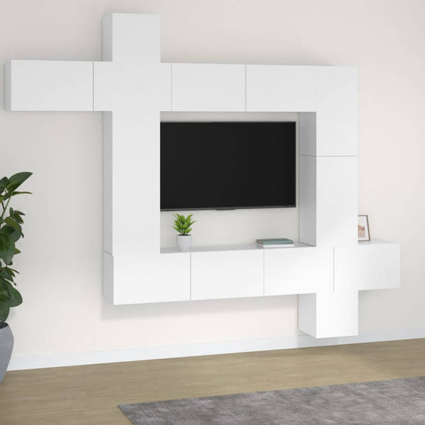 The Living Store TV-Meubelset - TV-meubels - Wit - 4x 100x30x30 cm