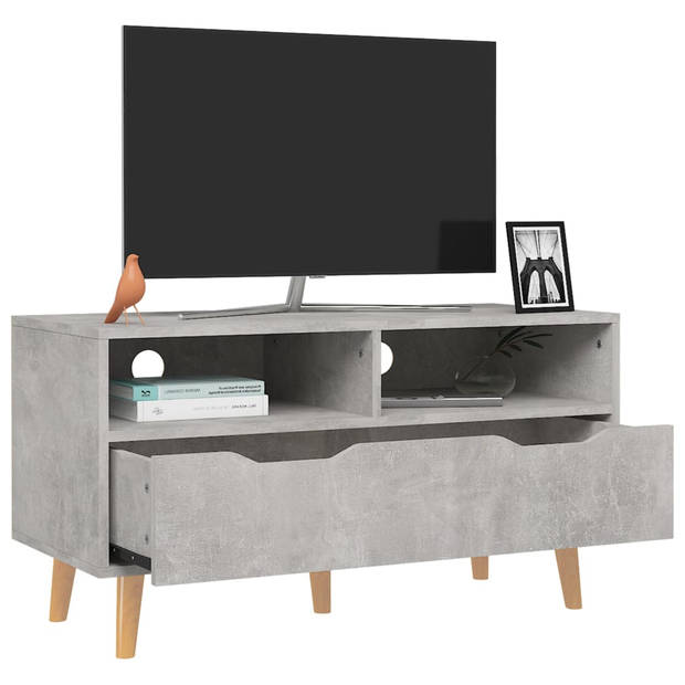 vidaXL Tv-meubel 90x40x48,5 cm bewerkt hout betongrijs