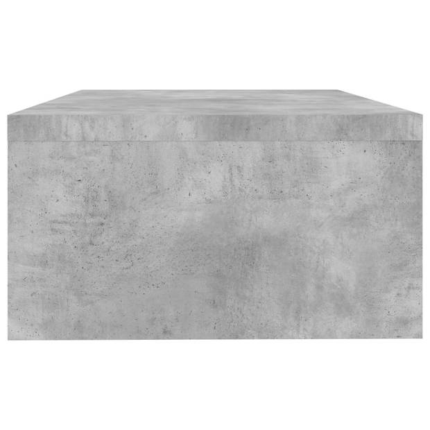 The Living Store Monitorstandaard - Betongrijs - 42 x 24 x 13 cm - Inclusief Onderschap