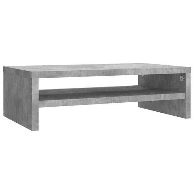 The Living Store Monitorstandaard - Betongrijs - 42 x 24 x 13 cm - Inclusief Onderschap