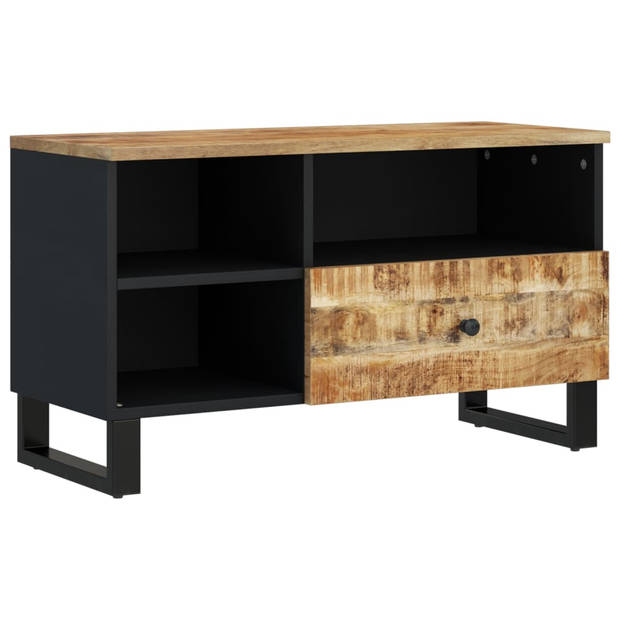 The Living Store TV-meubel Urban - Massief mangohout - 80 x 33 x 46 cm - Opbergruimte - Stabiele poten