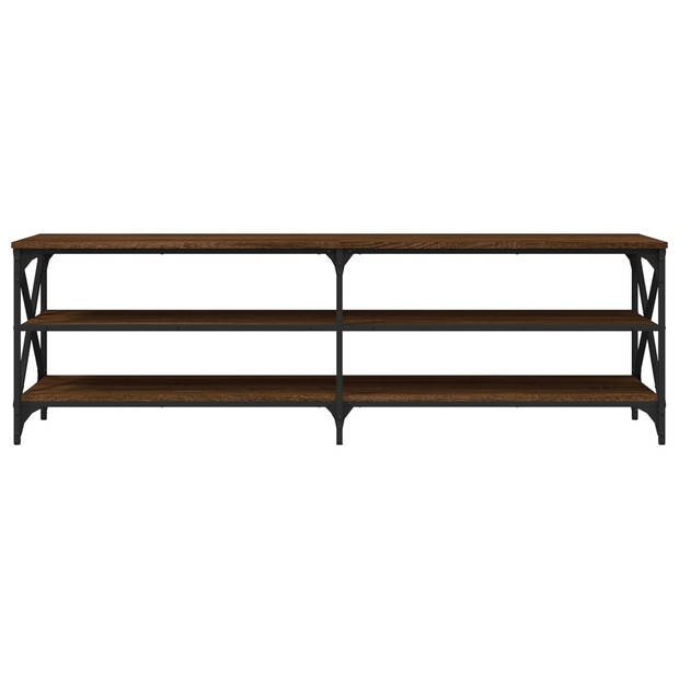 The Living Store Industrieel TV-meubel - 160 x 40 x 50 cm - Bruineiken hout en ijzer