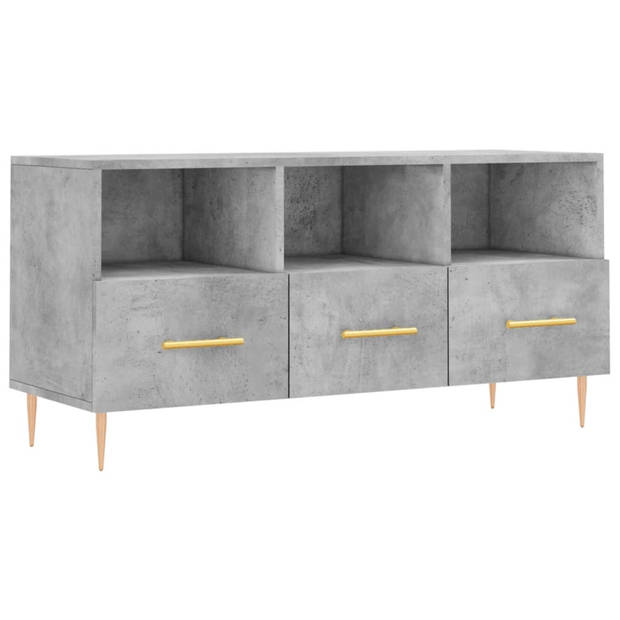 The Living Store TV-meubel Betongrijs - 102 x 36 x 50 cm - Voldoende opbergruimte