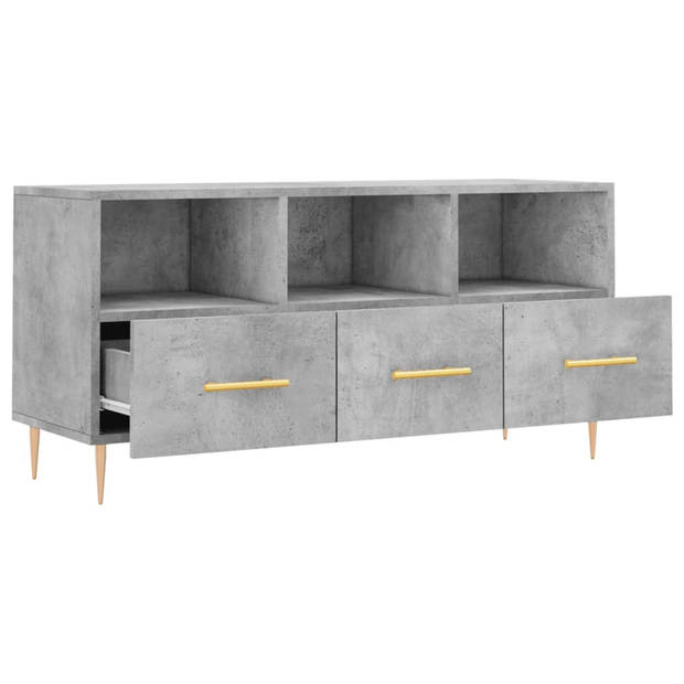 The Living Store TV-meubel Betongrijs - 102 x 36 x 50 cm - Voldoende opbergruimte