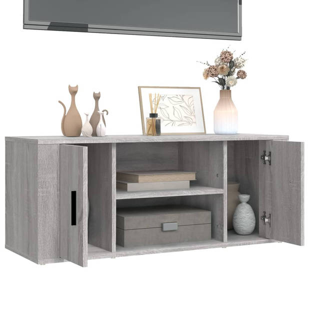 The Living Store - Televisiekast - Grijs sonoma eiken - 100 x 35 x 40 cm (B x D x H)