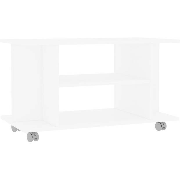 The Living Store Tv-meubel 4 Open Schappen - 80 x 40 x 40 cm - Gemaakt van Spaanplaat - Wit