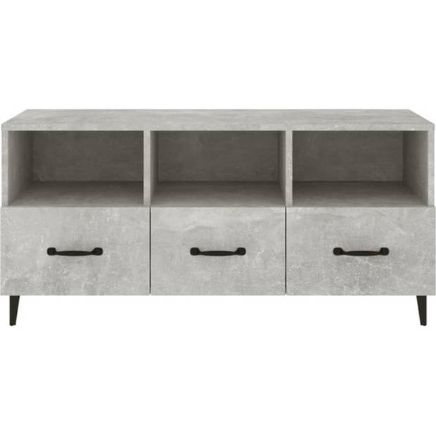 The Living Store TV-meubel - Betongrijs - 102 x 35 x 50 cm - Stevig materiaal